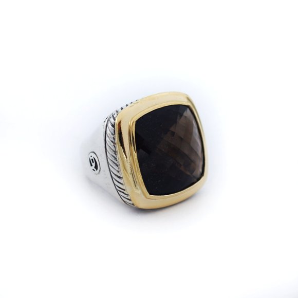 David Yurman 925 18k Smoky Quartz Albion Ring - Picture 1 of 4